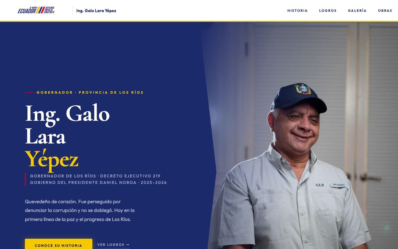 Galo Lara Yepez website screenshot